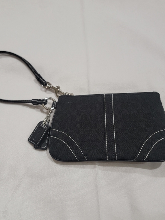 Coach Handbags - Coach Black Signature Wristlet Pouch